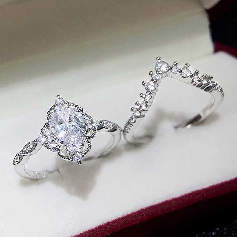 bagues de mariage huitan 2023 Nouveaux anneaux de mariage conçus pour les femmes luxe cubique zircone fiançonner la fête de fiançailles