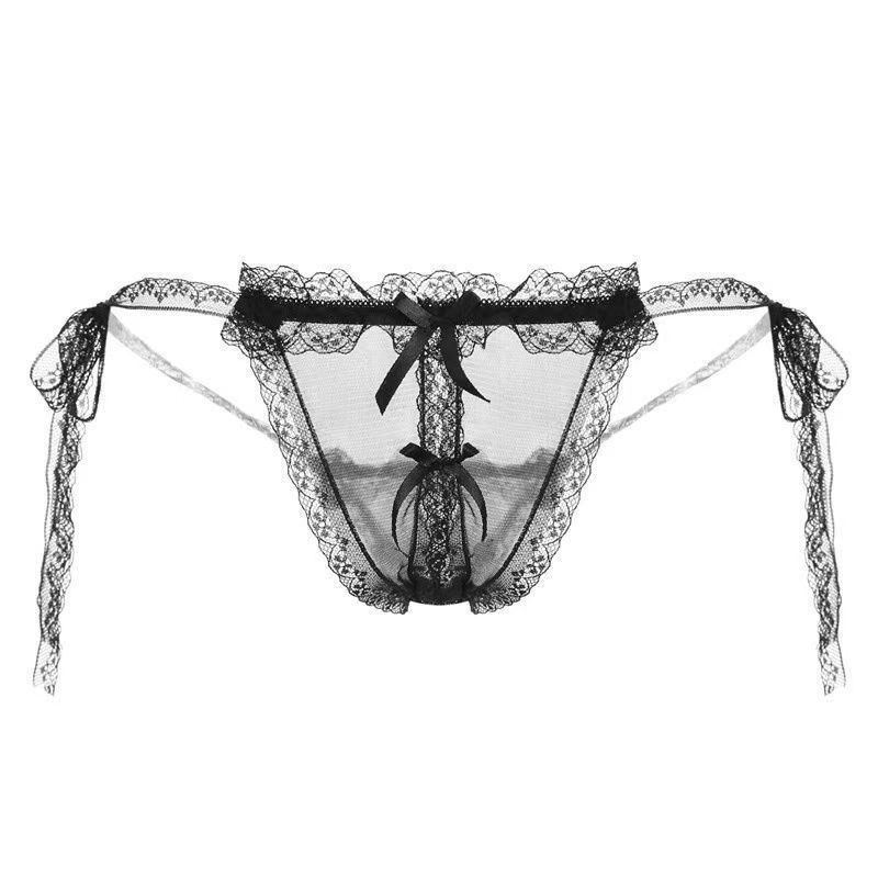 T-Todres en togers en ligne ouverte sexy sous-vêtements pour femmes Transparent basse taille grande taille sexy à lacets à lacets sous-vêtements