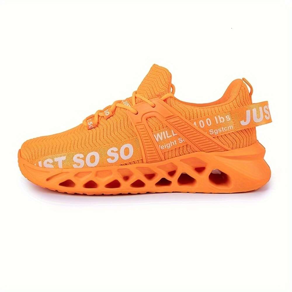 Unisex Trendy Woven Knit Breathable Blade Type Sneakers, Comfy Non Slip Lace Up Soft Sole Shoes for Men`s & Women`s Outdoor Activities