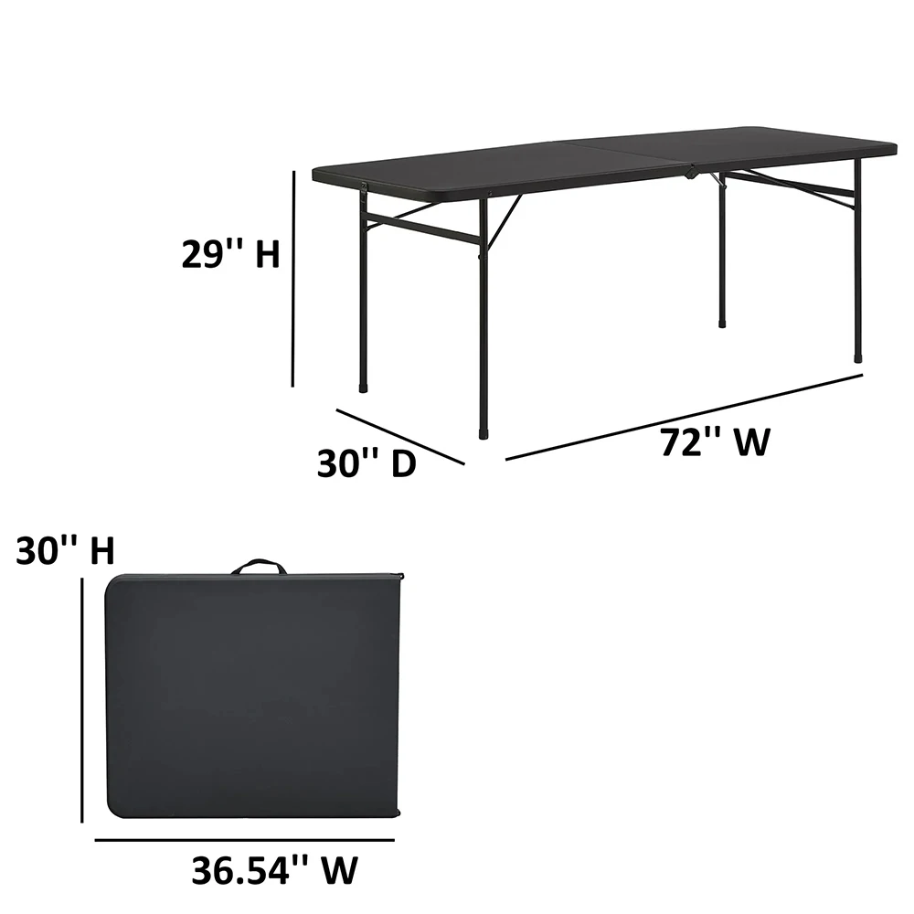 Mobilier portable Portable de 6 pieds Plastique Plastique Table pliante Camping Meubles extérieurs Picnic Alliage métal