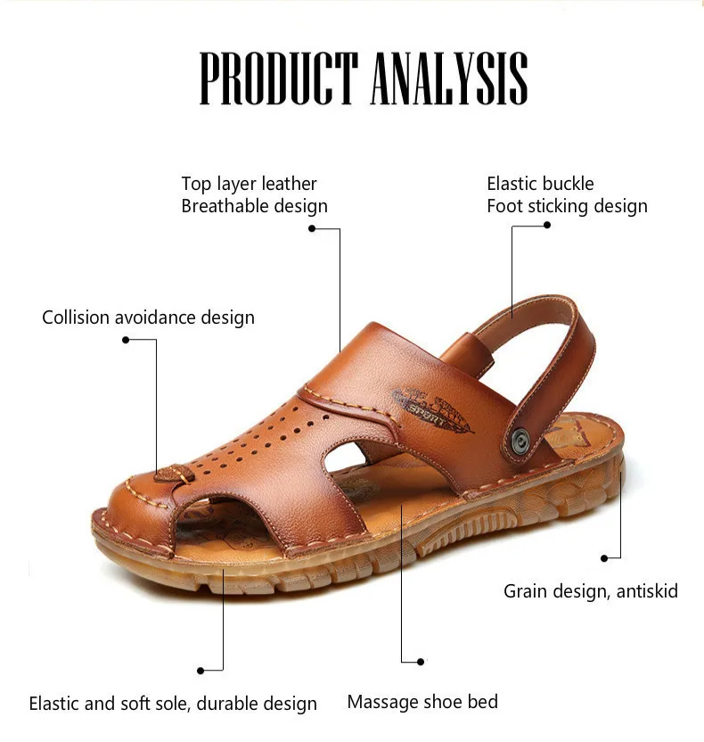Сандалии Мужчины 100% кожа кожа кожа на открытом воздухе 2020 летние обувь для мужчин ручной работы мужчина дышащая повседневная обувь