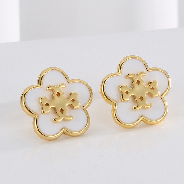 Vintage Flower Stud Earrings Basic Jwelries for Women