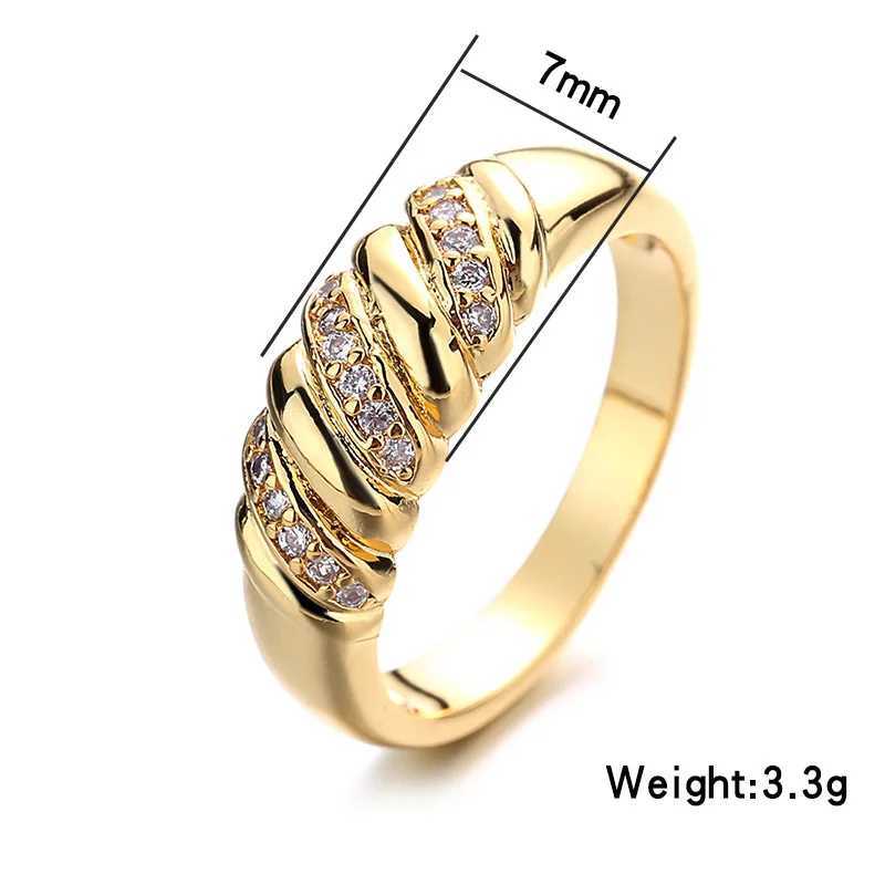 Wedding Rings ZHOUYANG Chunky Croissants Rings For Women Vintage Gold Color Statement Ring Finger Accessories Fashion Trendy Jewelry KAR210
