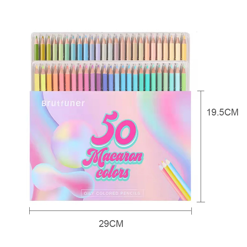 Potloden 50 kleuren Set Brutfuner Macaron Pencils Professional Draw Pastel Potlood voor studenten Oil gekleurde potlood kunst Schoolbenodigdheden