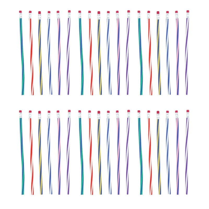 Elastyczne ołówki 20/36 kawałki miękkie ołówki miękkie ołówek w paski z gumką dla uczniów lub dzieci
