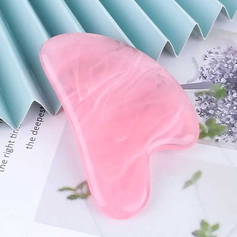 Massage Stones Rocks Resina Natural Face Jade Stone Gua Sha Massagers Raspador Gouache Guasha Board Massagem Ferramentas de Beleza Facial Acupuntura