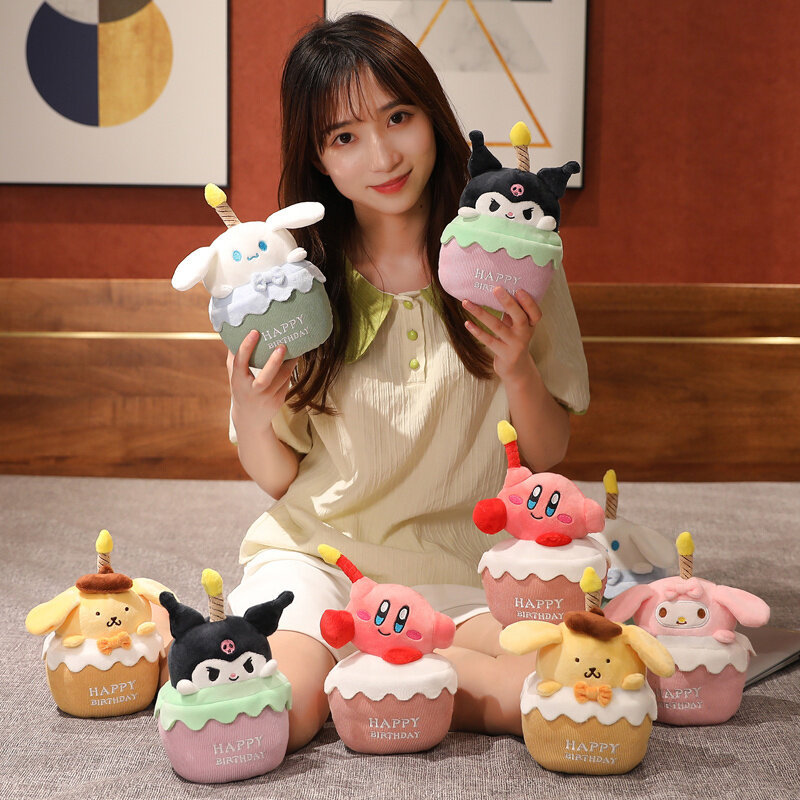 Cartoon Kuromi Cake Doll Singing Star Kabi Children's Birthday Gift Plush Toy Candle Series