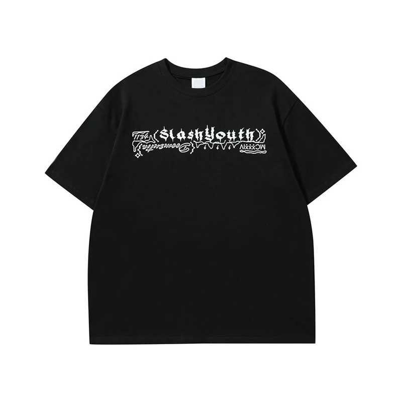 メンズTシャツメンズTシャツストリートウェア日本のハラジュク漫画エンジェルウィンググラフィックTシャツ夏2023年hiphop y2k tシャツアニメトップティーコットンJ240402