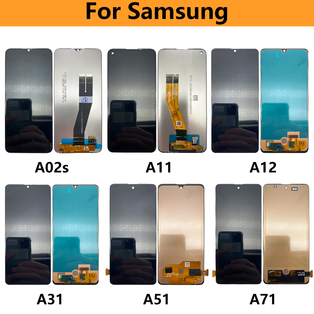 LCD Display e Touch Screen Digitalizer Assembly Substituição para Samsung A01 A02 A02S A11 A12 A31 A51 A71 LCD Sensor