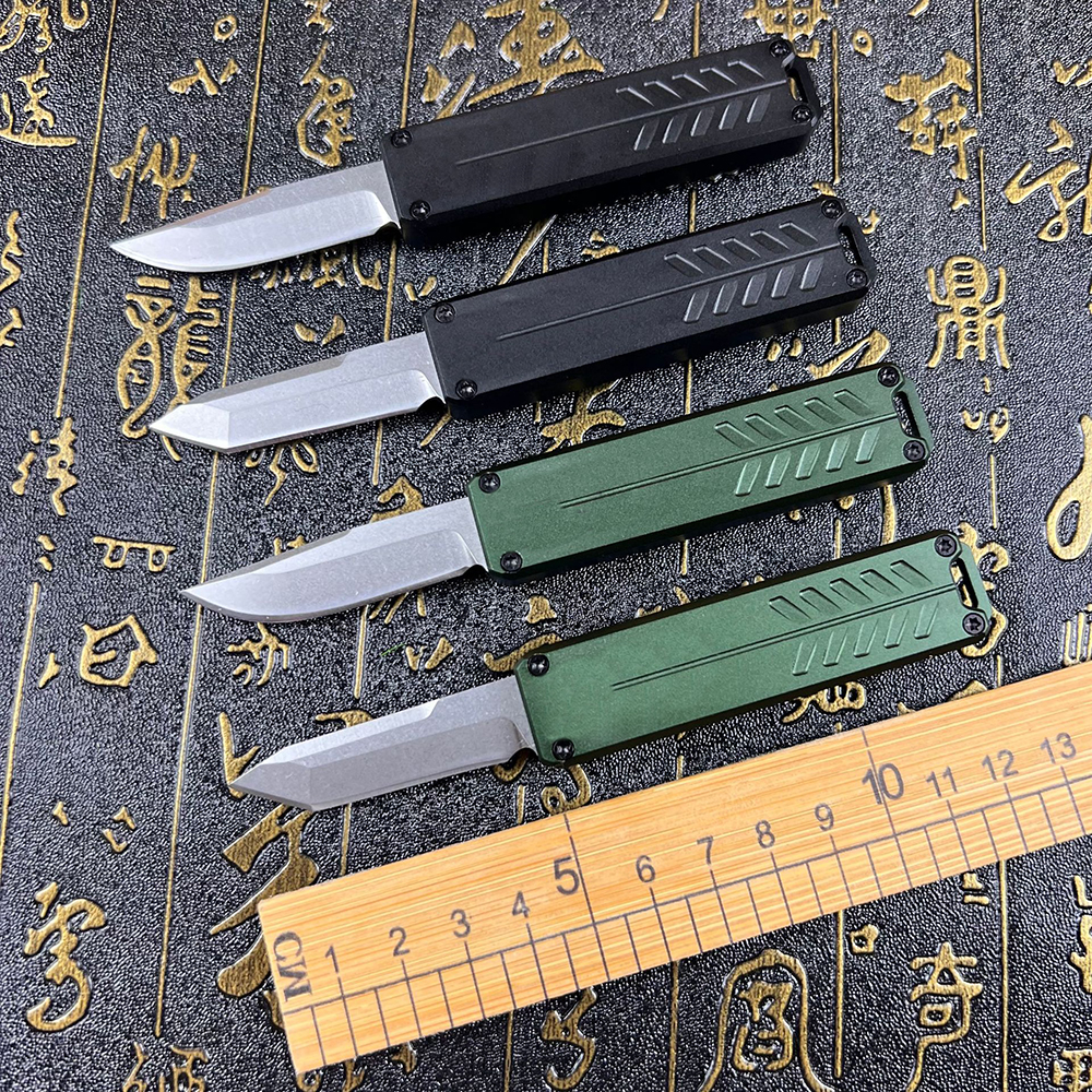 Nouvelle arrivée A6722 Couteau tactique automatique à petite taille D2 Blade de lavage en pierre CNC AVIATION Aluminium Handle Randonnée de camping extérieur pêche EDC Pocket Knives