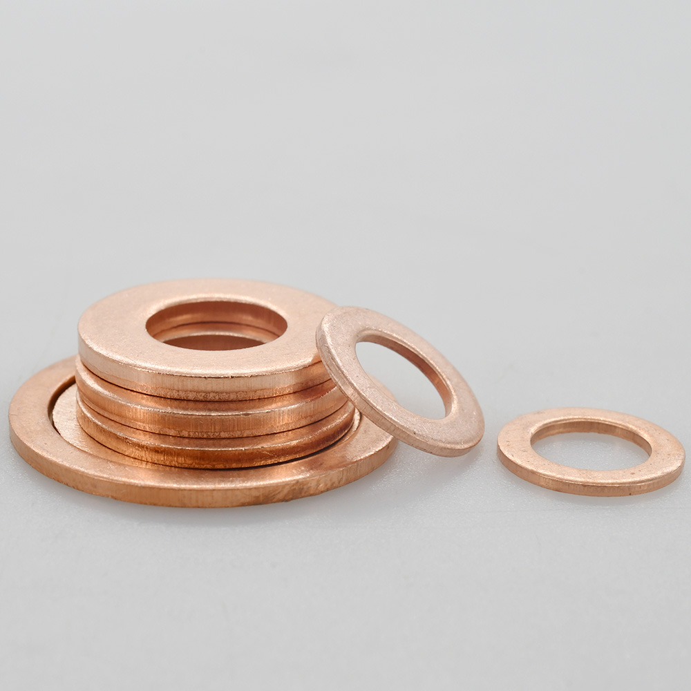 Solid Pure Copper Flat O Ring Gasket Oil Sealing Washers Sump Plugs o-ring Washer Plain Shim Solid oring Valve Spacer Motorcycle