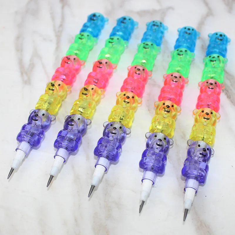 Pencils Kawaii Crystal Bear Mechanical Pencil Creative Automatic Pen stationery gift School Office writing Supplies