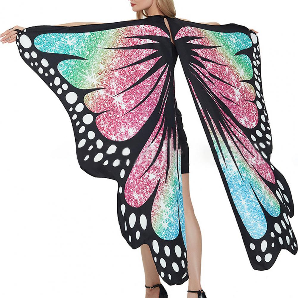 Fairy Butterflies Wing Starry Sky Sky Print Capes Women Lace Up Cosplay Halloween Kostuum Jackets Party Butterflies SHAWL PONCHOS