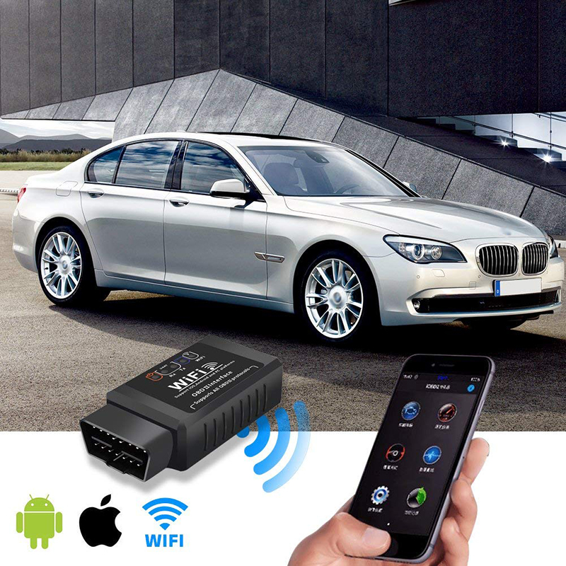 V1.5 WiFi ELM327 Lecteur de code de voiture dans le téléphone Android / iOS ODB2 Codes d'erreur se déplacer par téléphone application gratuite obd2 mini scanner wifi elm327