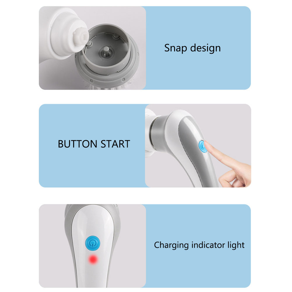 Elektrische reinigingsborstel badkamer wasborstel multifunctionele keukenreinigingsgereedschap USB oplaadbaar voor badkamer keukenreiniger