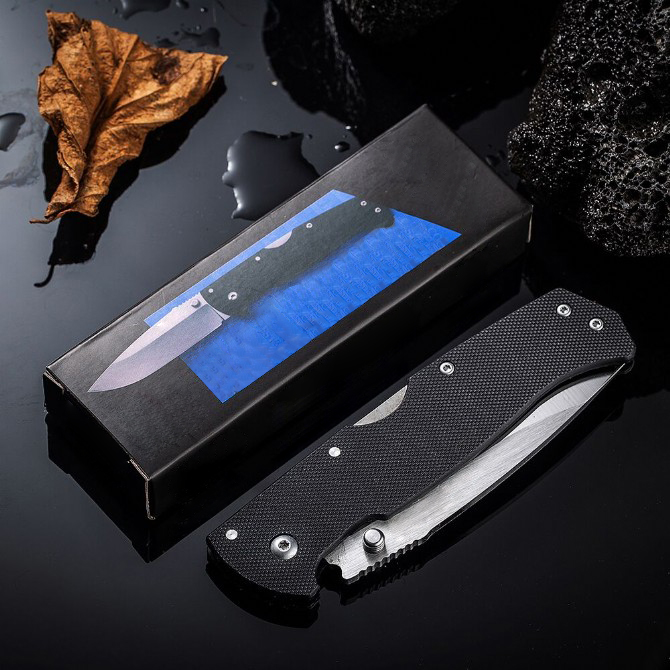 New Arrival H9981 Folding Knife 9Cr13Mov Satin Drop Point Blade G10 Handle Outdoor Camping Hiking Fishing EDC Pocket Folder Knives with Retail Box