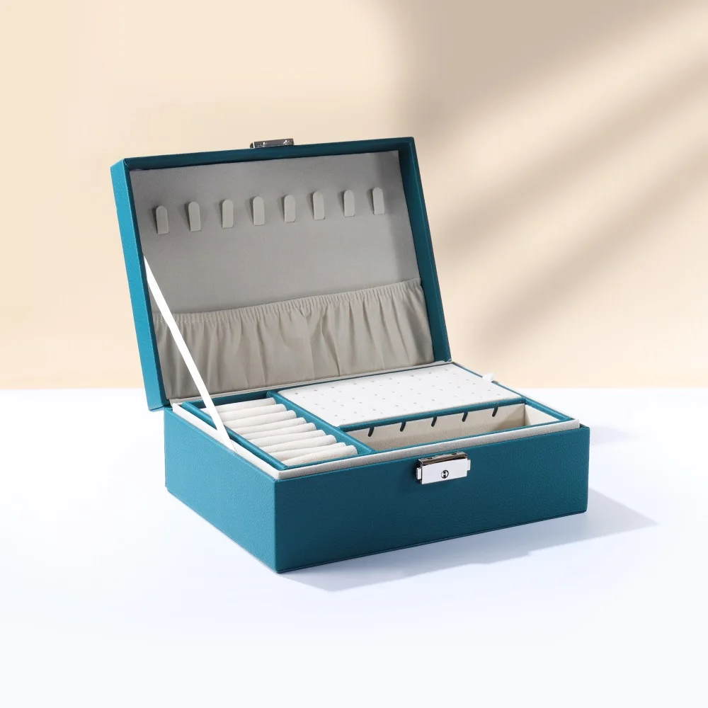 Visualizza la scatola di stoccaggio di gioielli con doublelayer ad alta capacità