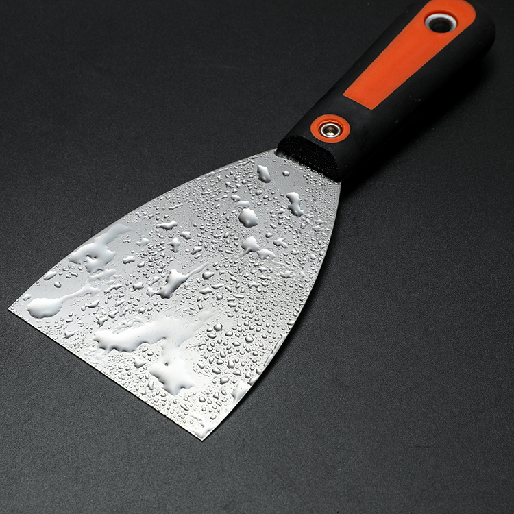 Raspador de massa de aço inoxidável com alça de borracha raspador de tinta de aço carbono para ferramenta de pintura de parede
