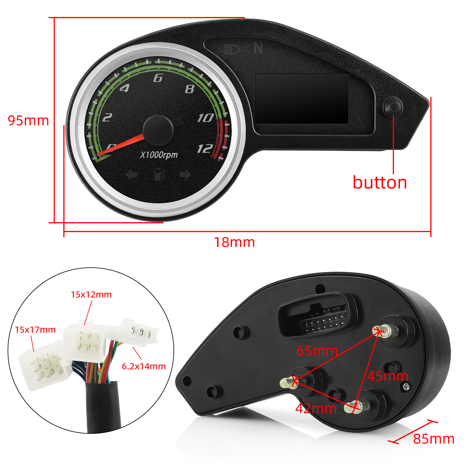 2023 New Speedometer Tachometer LCD Digital Instrument Odometer Moto Dashboard for Brazil Chile CG Off-Road GY200 Enduro 250
