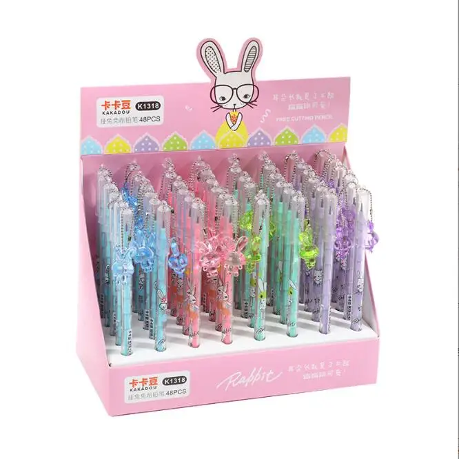 Pencils Cute Rabbit Pendant Mechanical Pencil Creative Automatic Pen stationery gift School Office writing Supplies