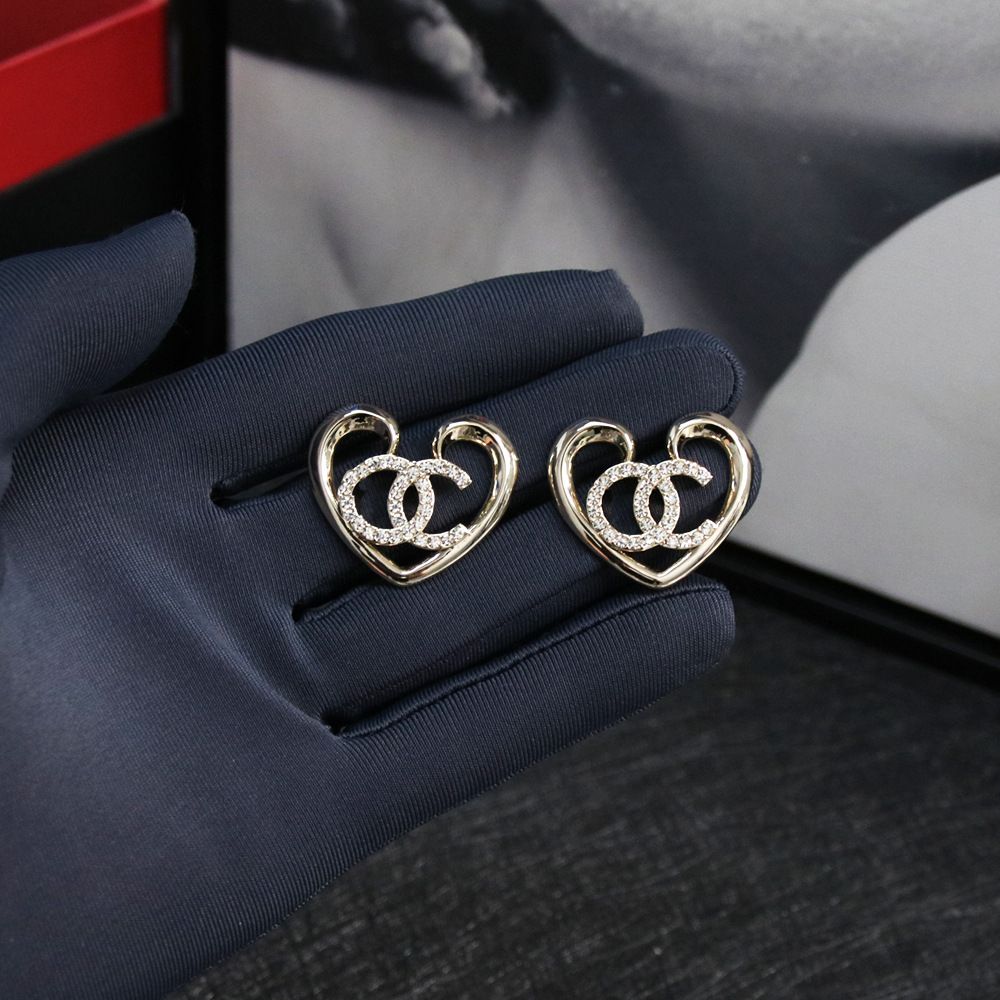 Dingle ljuskronor hjärtformade örhängen med nya avancerade handgjorda diamantinlägg