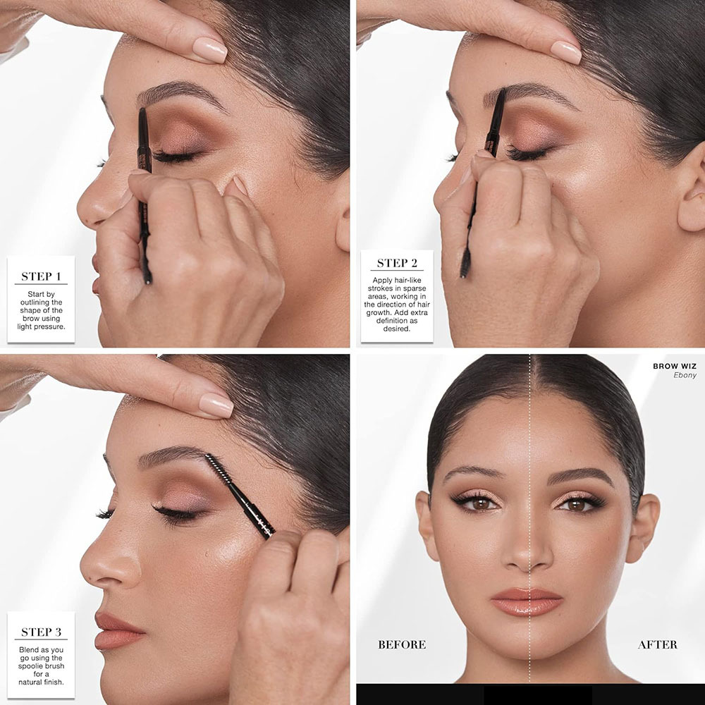 Make -up Skinny Brow Bleistift Augenbrauenverstärker dünne Brauen doppelt mit Augenbrauenbürste 12 Farben endete