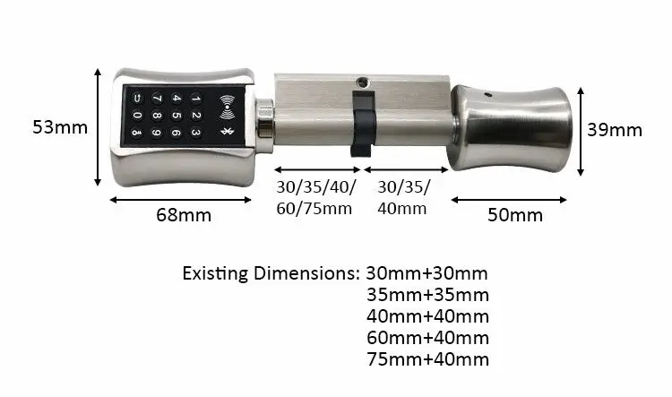 Kontrola TTLOCK BlueTOOH Pilot Control Bezkluczyka elektroniczna aplikacja Wi -Fi Blokada cyfrowa RFID Cylinder Smart Door Lock Home Apartments