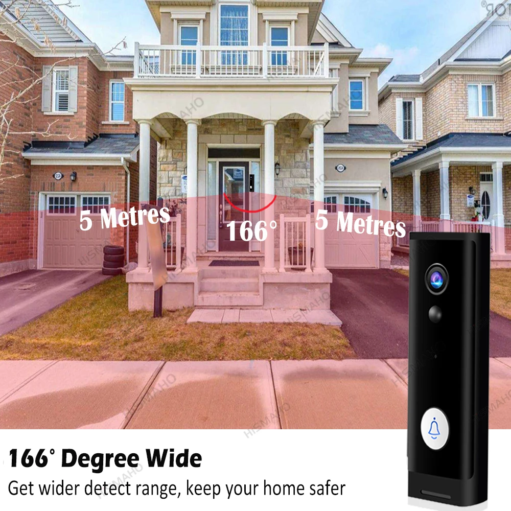 Doorbell Mini WiFi Doorbell Camera Tuya Wireless Video Doorbell Google Home Doorbell Alexa Camera 1080p HD Home Security Camera