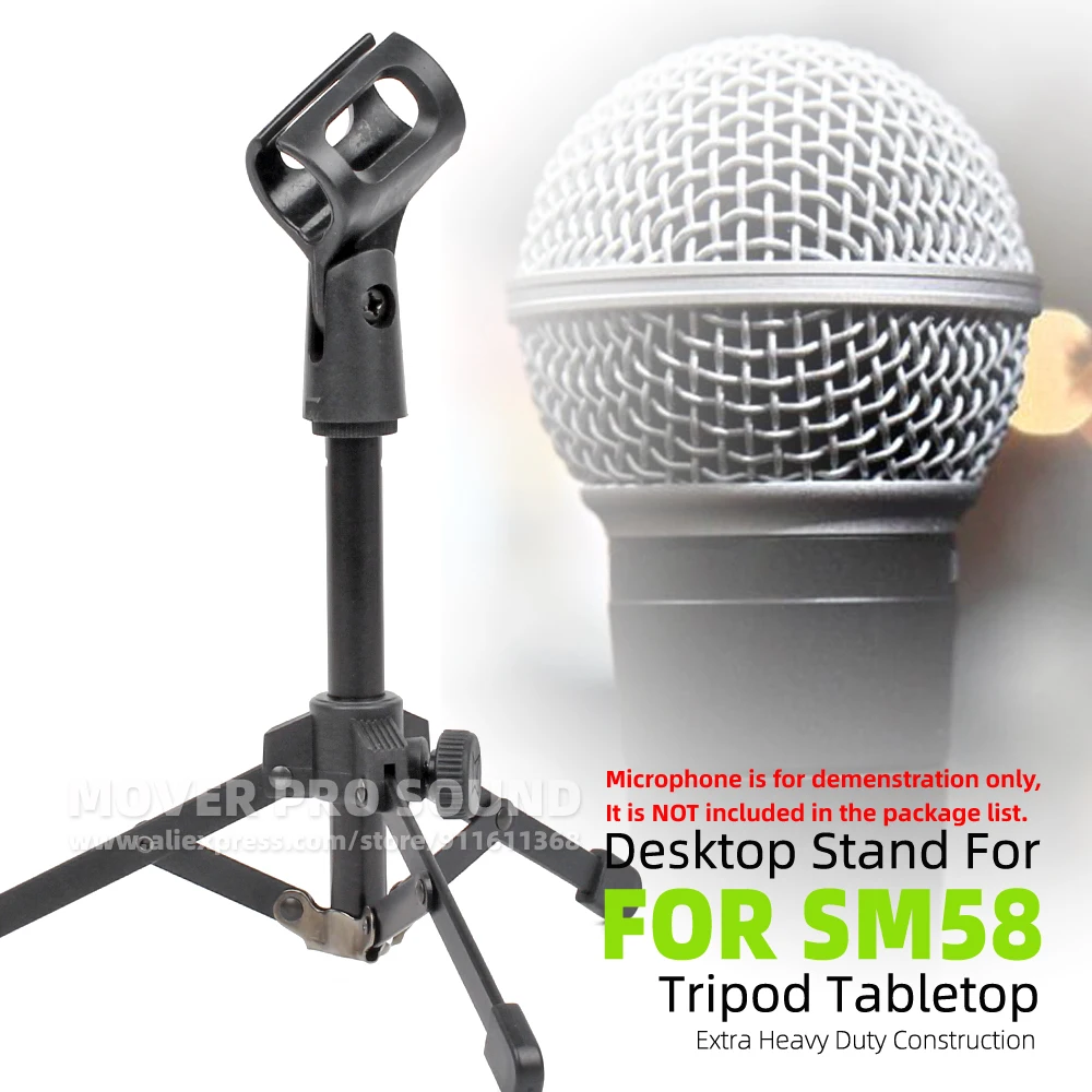 Monopods Shure SM58 SM58S SM58LC SM 58 S 58S Mikrofon Stand Tablo Üstü Desktop Mic Tripod Montaj Tutucu