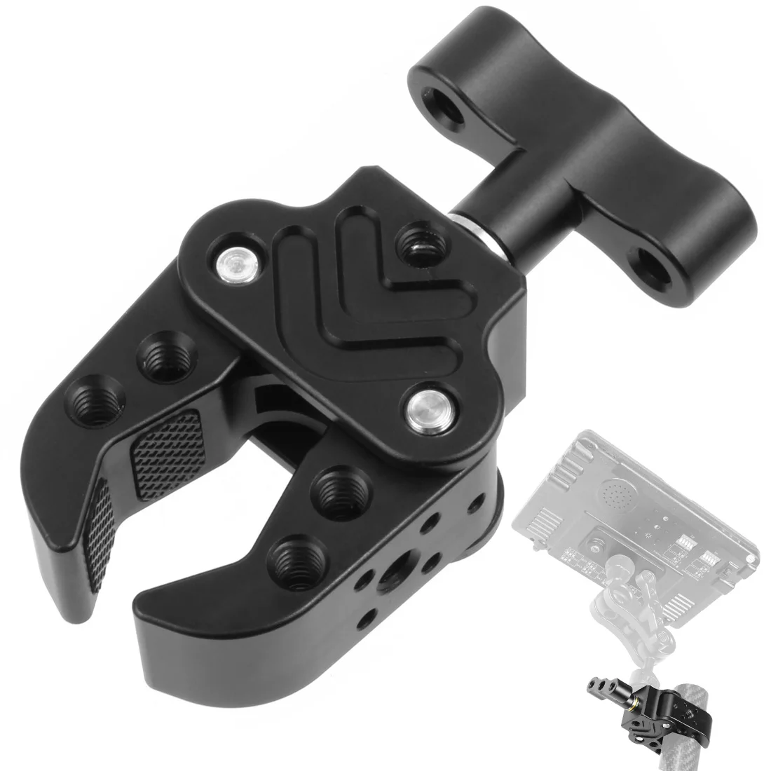 Cameras Articulating Magic Arm Double 1/4 Ball Head Connect Adapter Crab Clamp 3/8 Mount for Lights Field Monitor Camera Stand Bracket