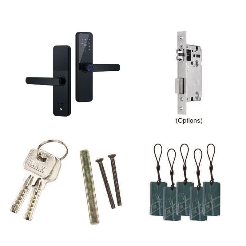 Vergrendel K7 Black Smart Lock Biometrische vingerafdrukdeurslot Tuya -app Remote ontgrendeling Draadloze sleutelloze slot elektronische deurslot