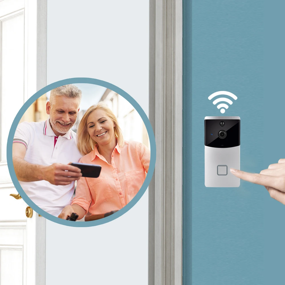 Kapı Zilleri Cusam Akıllı IP Video Intercom Doorbell Wireless WiFi Kamera HD 720p Kapı Telefon Bell İki Yolcu Ses Uygulaması Kontrolü iOS Android