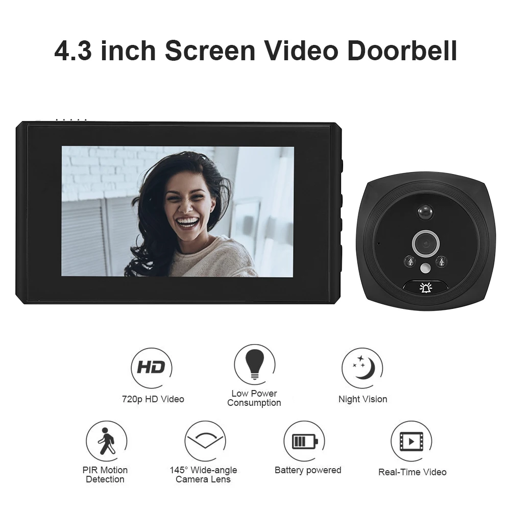 Sonnette n7b Video Door Camera Visual Vision Vision Night Door Bell Monitor Home Security