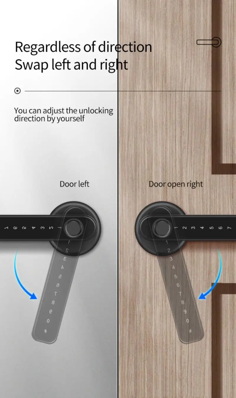 Lock TT Lock App Smart Door Lock Schlüssellose Fingerabdrucktür Lock Home Security Fingerabdruck+Passwort+App Unlock für Büroschlafzimmer