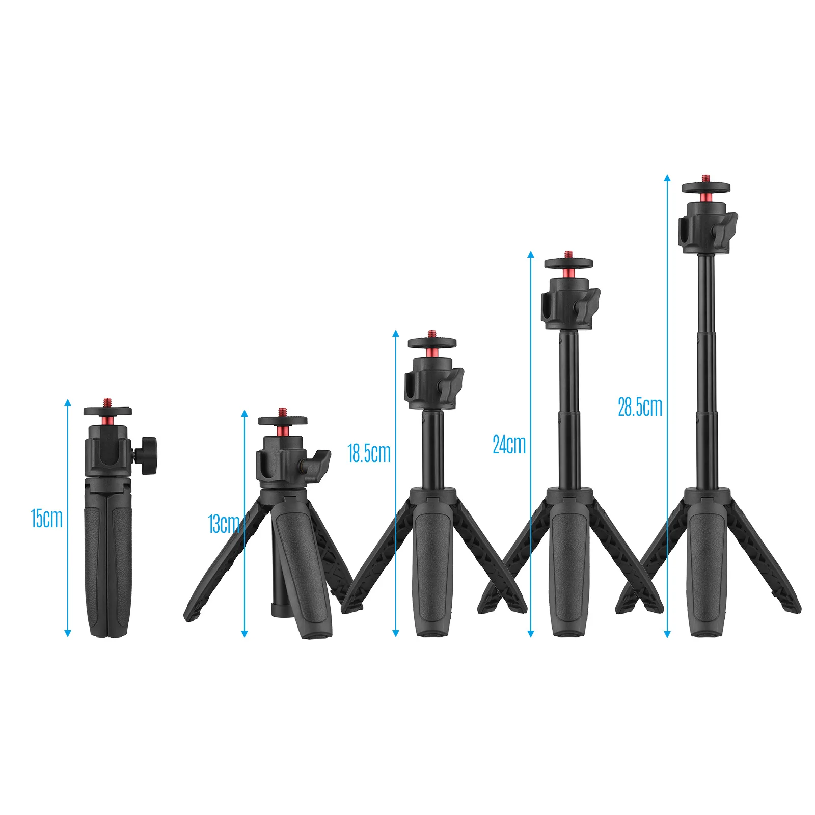 Monopods Andoer Mini Tripod Portable Lightweight Exterable Statyw Stojak z Rotatable Ball Head do kamery telefonicznej Nagrywanie wideo