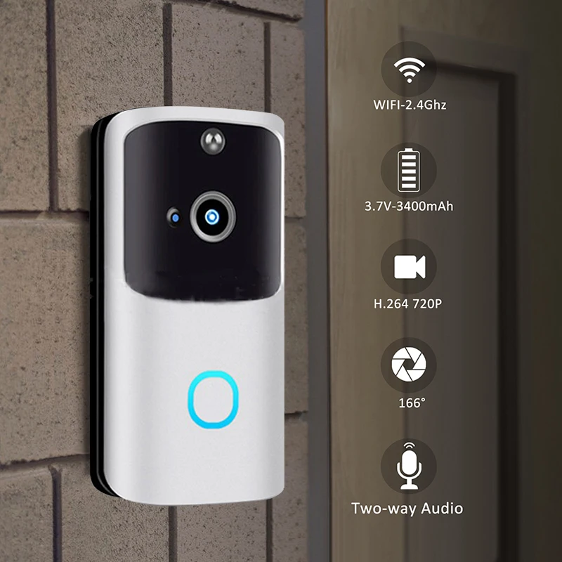 Doorbell Smart WiFi Doorbell Camera IR Night Vision Wireless Security Camera Rainproakt Outdoor Door Bells For Apartments Door Phone Rings