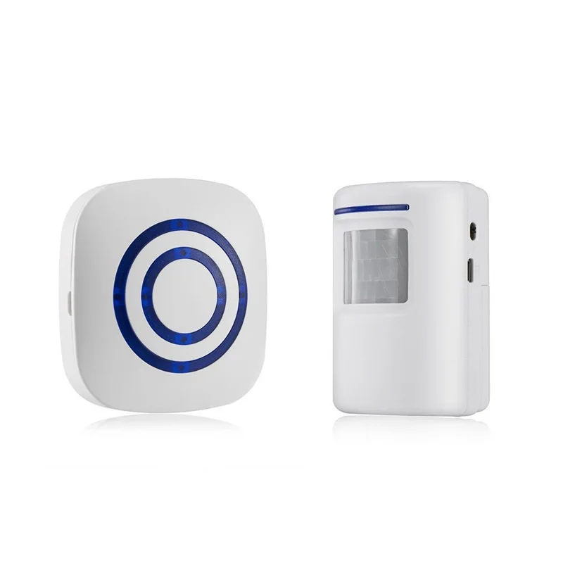 Sonnette de porte porte de porte de porte sans fil de porte de porte de porte de porte de porte de porte smart Visiteur Smart Doyer Door Sécurité Alarme de l'allée avec 1 réception de plugin