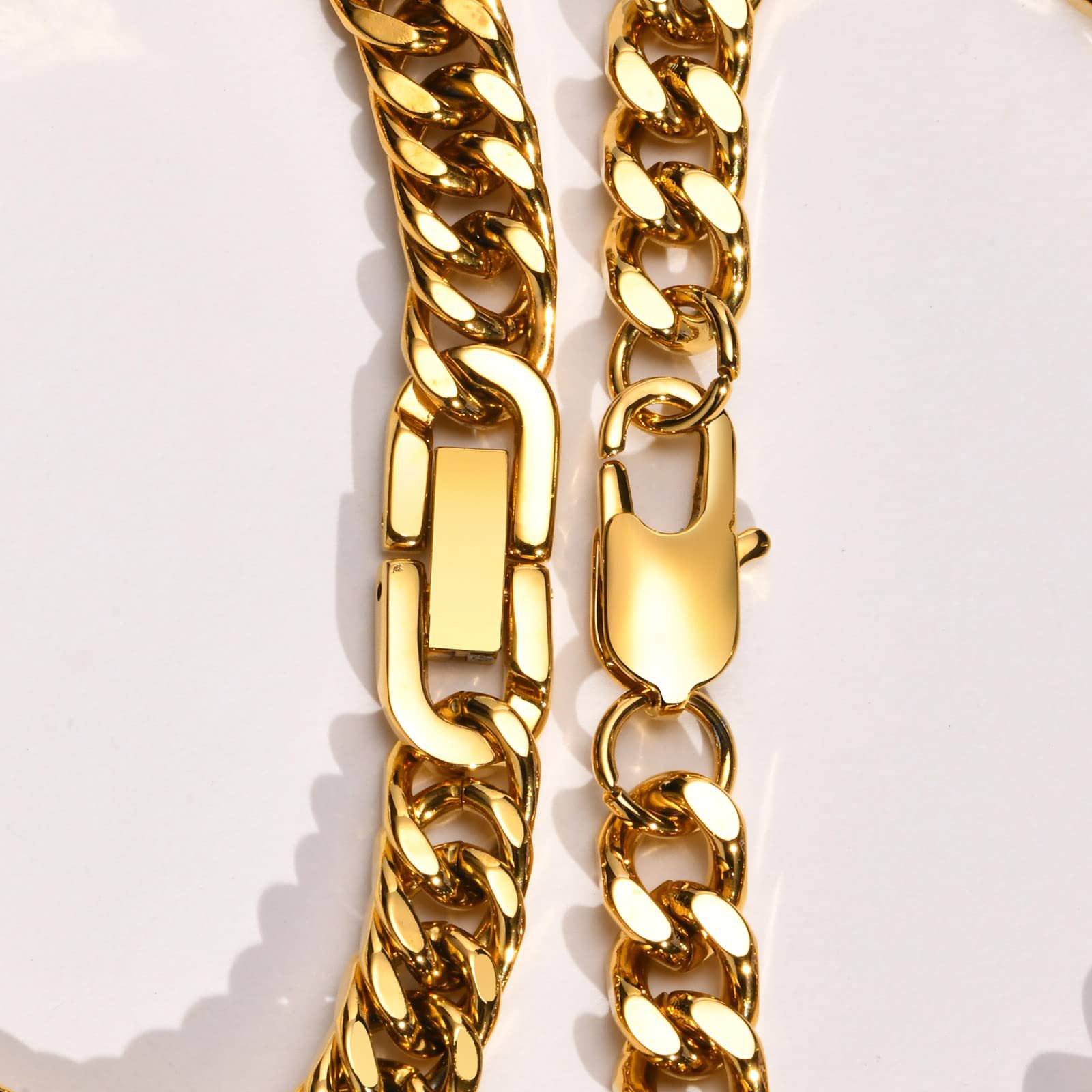 Chain Bracelet - Sturdy Stainless Steel Curb Width Cuban Link Chain Bracelet Set for Men Women,6.5/7/7.4/8.2/9 Inches
