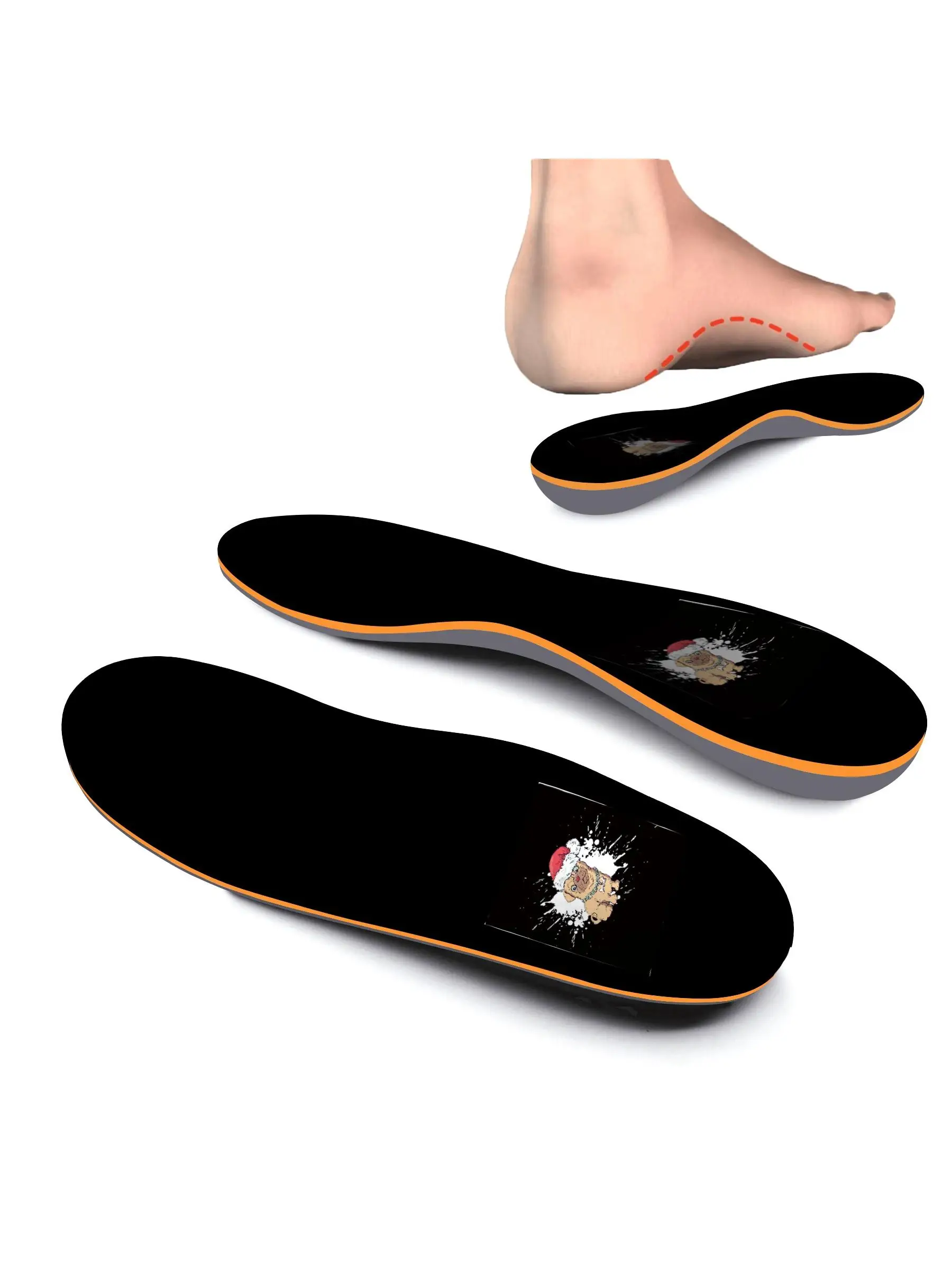 Insoles Black sports insole arch support orthopedic insole shoes orthopedic flat foot pain plantar fasciitis insole