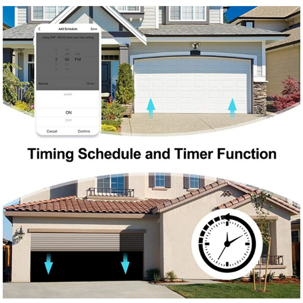 التحكم في Tuya WiFi Smart Garage Door Opener App App App APP Remote Control Switch يعمل مع أوامر Alexa Google Assistant الصوتية