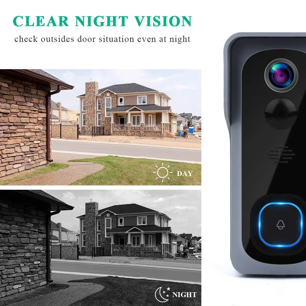 Doorbell Onvian Wireless WiFi Doorbell Camera Waterproof 1080p HD Video Door Bell Smart Wireless Doorbell With Camera Night Vision Ship