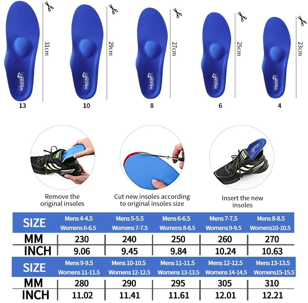 Accessories Walkomfy Eva Orthopedic Insoles For Flat Feet Plantar Fasciitis Pain Arch Support Orthotic Shoes Sole Foot Care For Women Men