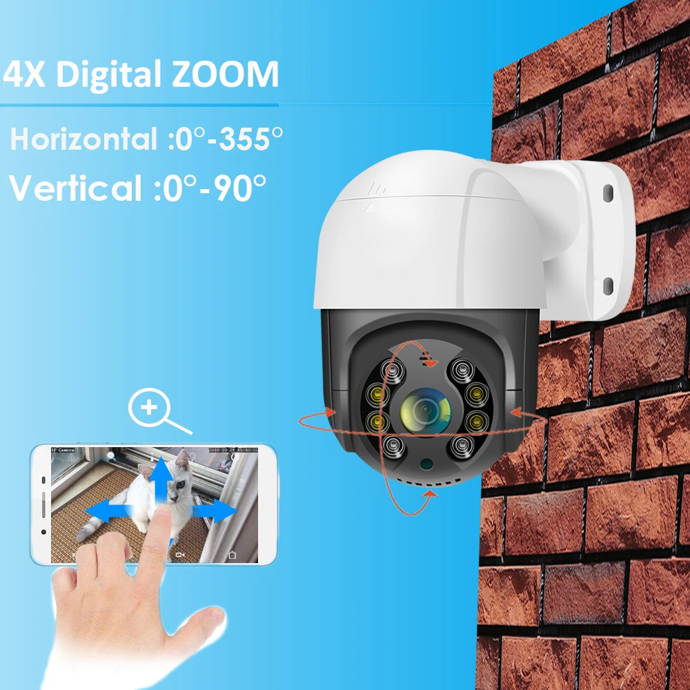 Kameralar 4K 8MP 2.5 '' POE PTZ VİDEO IP CCTV Gözetim Güvenliği Ağı Kameran Sistem Kiti YüzeTetection 4xdigital Zoom Dış Mekana Geçirmez