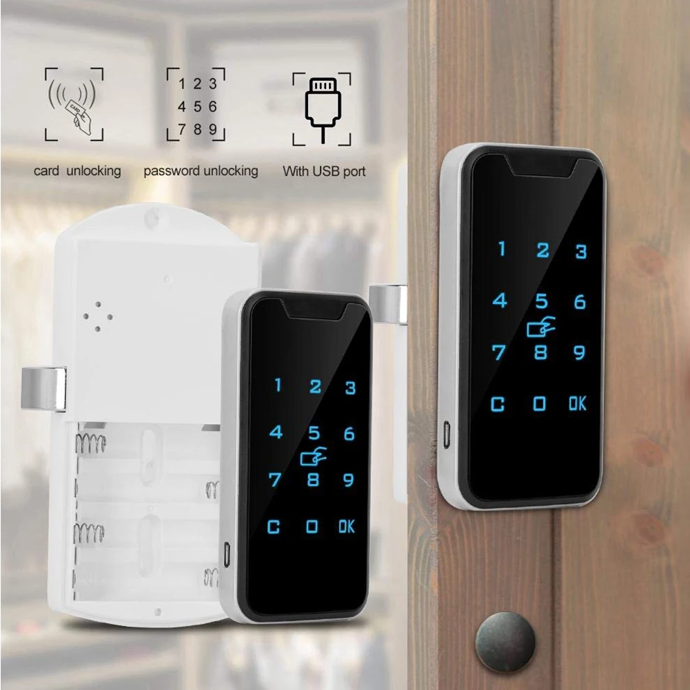 Lås 953M1 SMART ANTI TIFT PASSWORD LOCK Touch Keypad Zink Eloy Cabinet Security Digitala batteridrivna lådor Dålig elektronisk