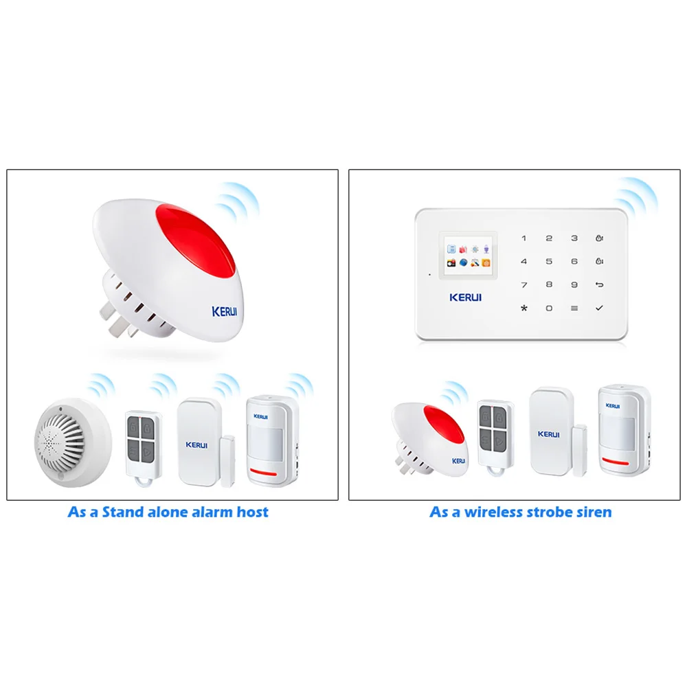 Sirène 433 MHz Wireless Flash Siren Sirène Sirène Horn Sirren Strobe Light Red Light pour le système de sécurité du système d'alarme domestique