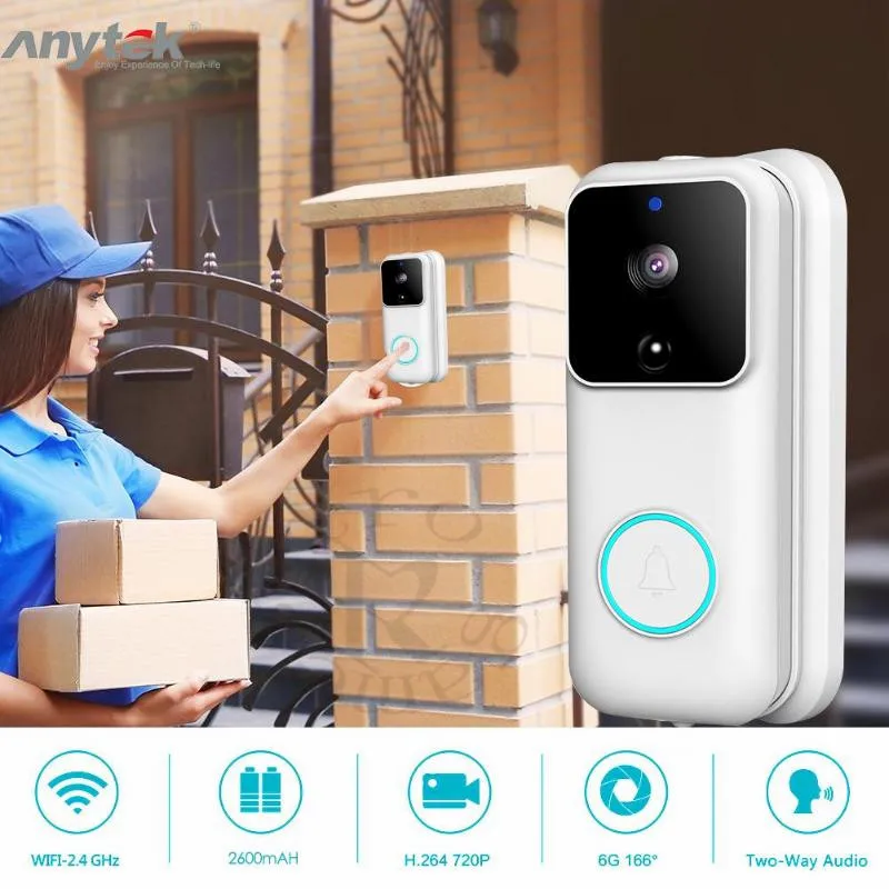 Doorbell B60 Doorbell HD 1080P WIFI Wireless Smart video Door bell Visual Intercom IP Door Bell Cloud Storage Wireless Security Camera