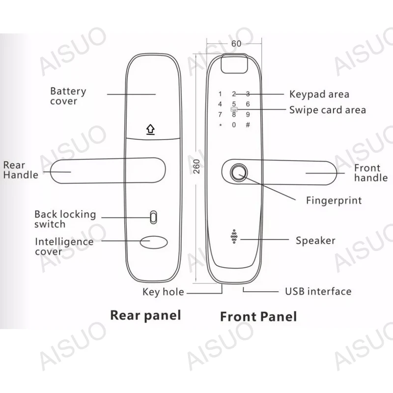 Bloquear aisuo m2 tuya wifi teléfono móvil remoto desbloqueo de huellas digitales tarjeta magnética contraseña clave contraseña temporal bloqueo de puerta inteligente