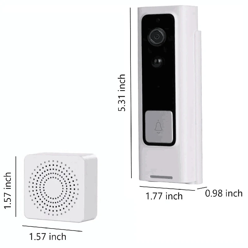 Doorbell Smart WiFi Doorbell Camera Video Door Bell Intercom IR Alarm Trådlös säkerhet Kamera Vattentät 1080p HD Fjärrövervakning