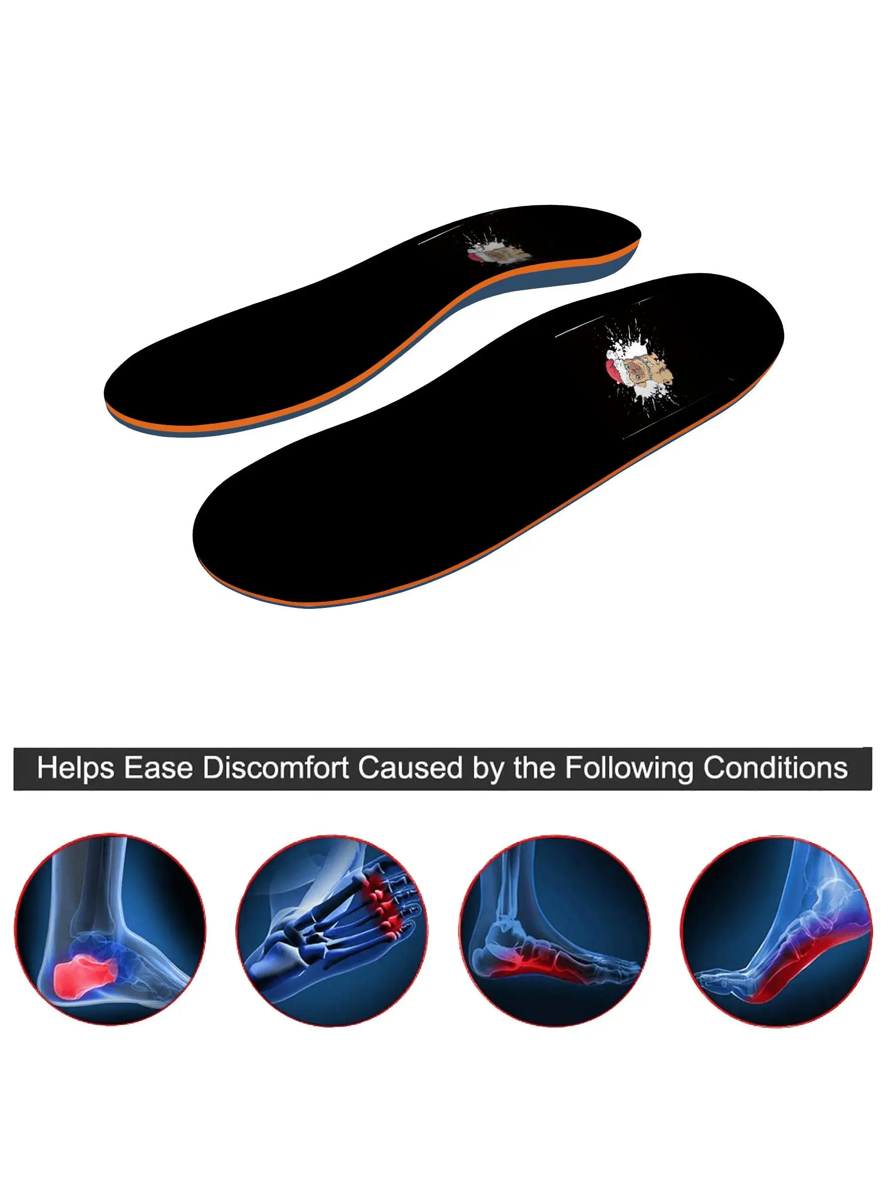 Insoles Black sports insole arch support orthopedic insole shoes orthopedic flat foot pain plantar fasciitis insole