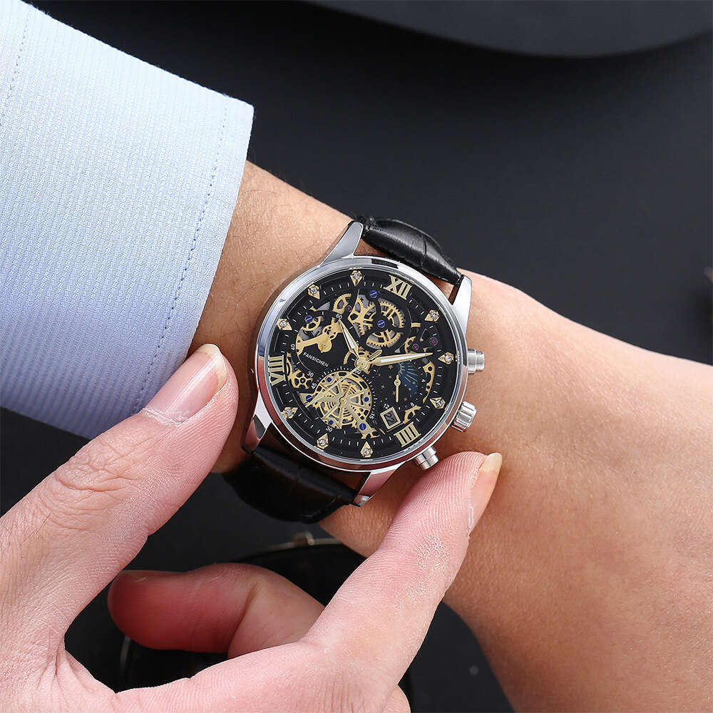 44 Fashion Multifunctional Quartz Business Three Eyelids with Waterproof Watch, Luminous Men's Watch 34